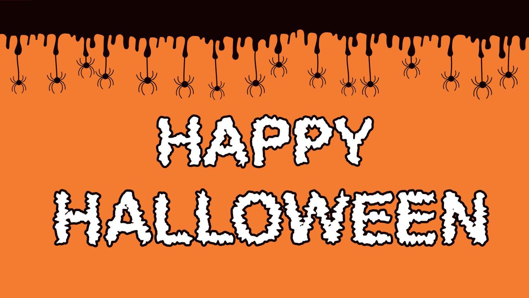 All Saints Day Spiders on Orange Background Spider Web vector