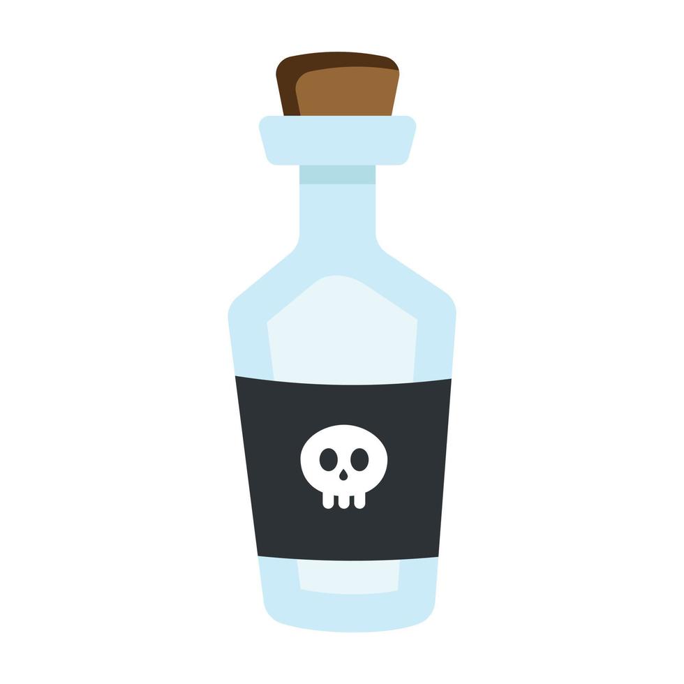 Pirate Rum Bottle or Poison Bottle Black Label with Skull vector