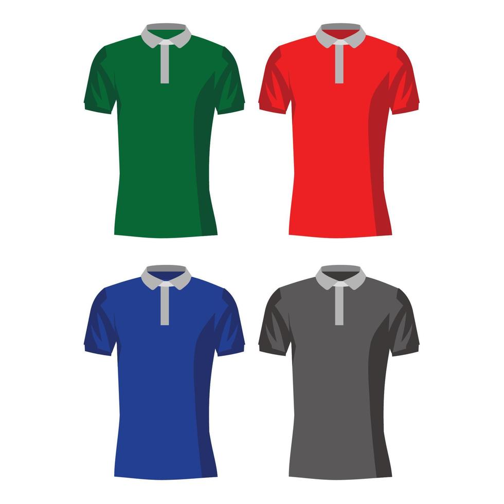 conjunto de maquetas de camisa polo vector