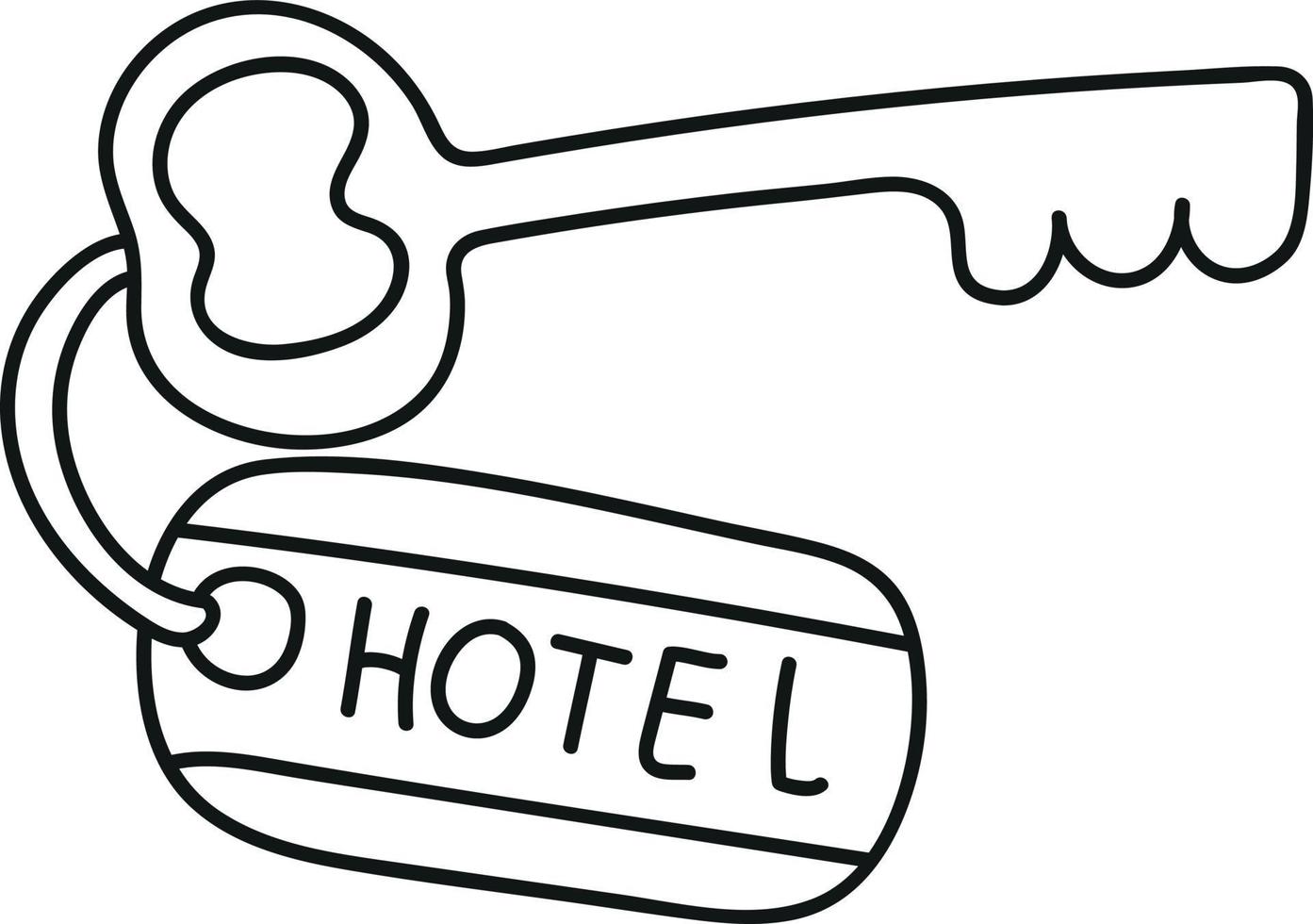 Hotel Room Key in Doodle Style vector