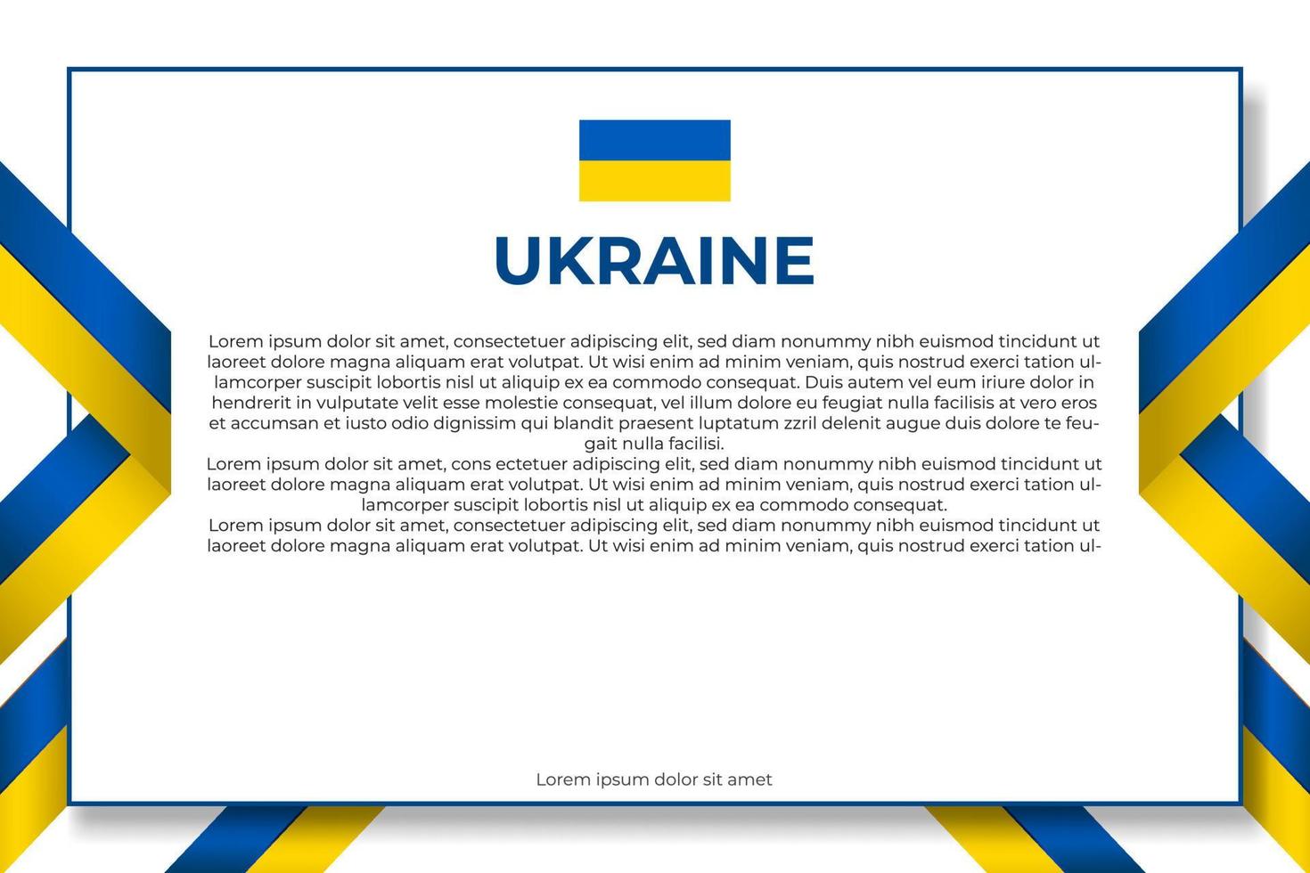 Realistic ukraine banner design. Flat design ukraine banner. Flag of Ukraine. Graphic and web design template. National symbol. Independence day poster. Abstract background. Vector illustration.