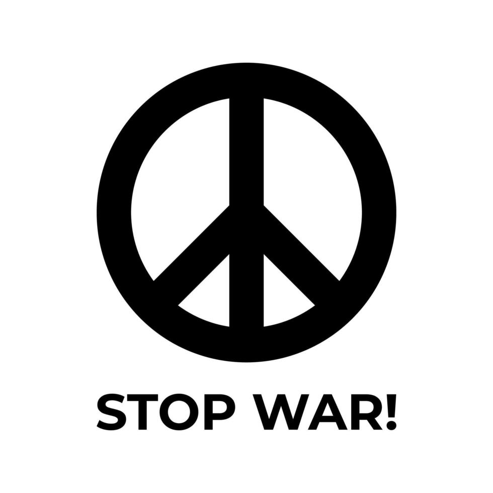 símbolo de paz, detener la guerra. detener el icono del símbolo de guerra. ilustración vectorial vector