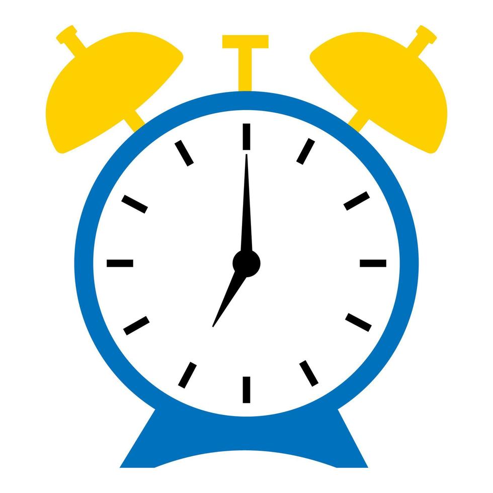 alarm clock flat style isolated white background vector