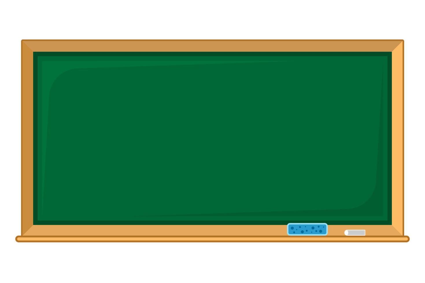 Clean green chalkboard cartoon style isolated white background vector