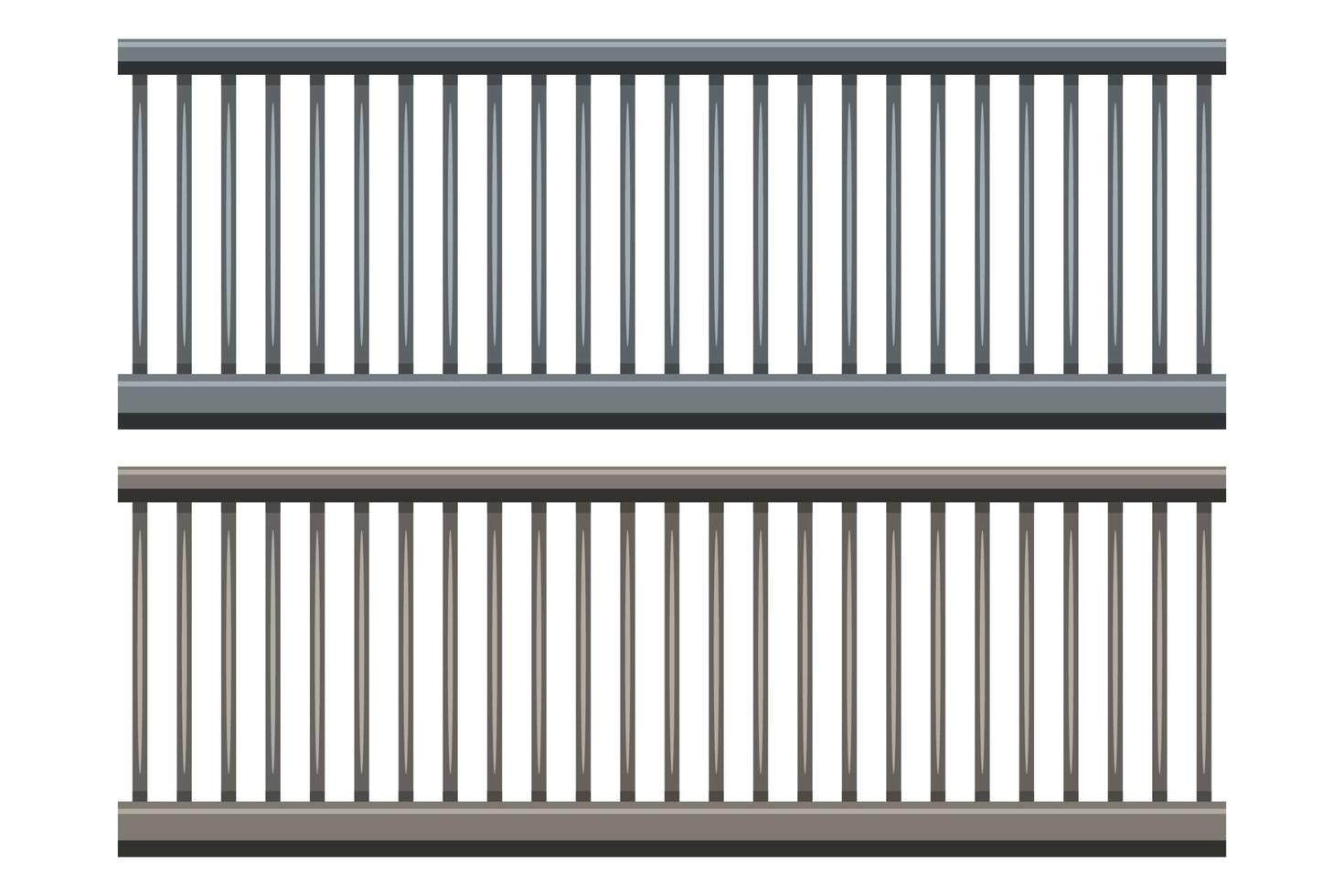 metallic railing cartoon style isolated white background vector