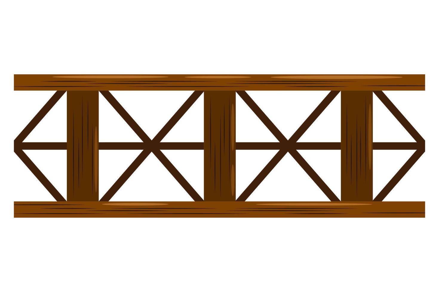 wooden railing cartoon style isolated white background vector