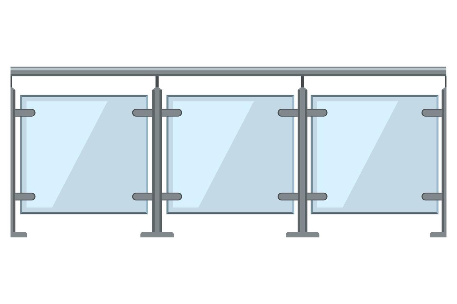 barandilla de vidrio estilo de dibujos animados aislado fondo blanco vector