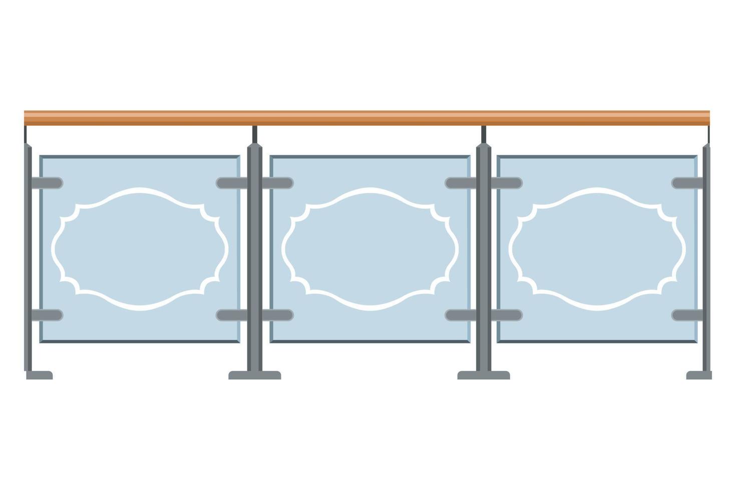 glass railing cartoon style isolated white background vector
