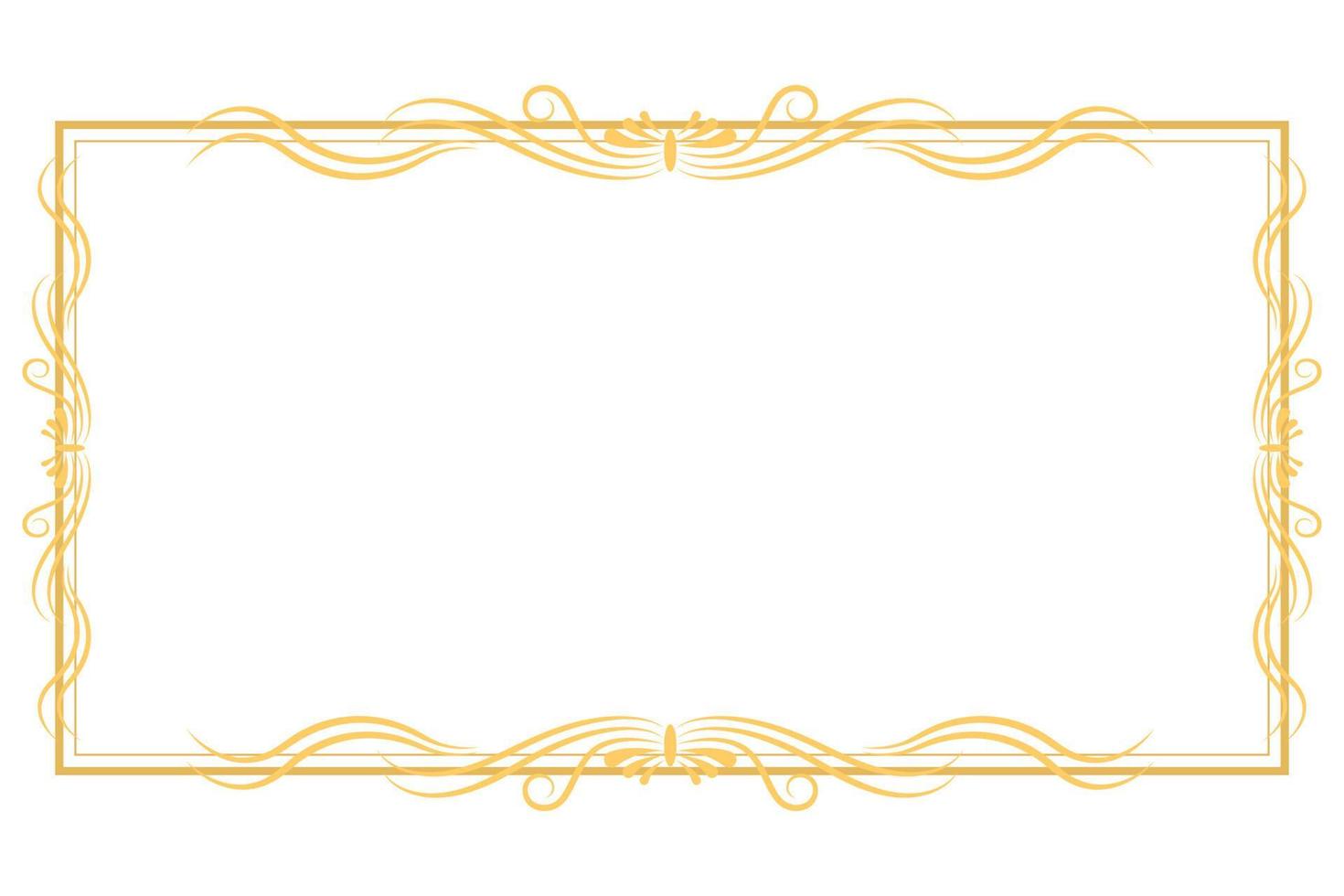 Vintage ornamental frame border isolated white background vector
