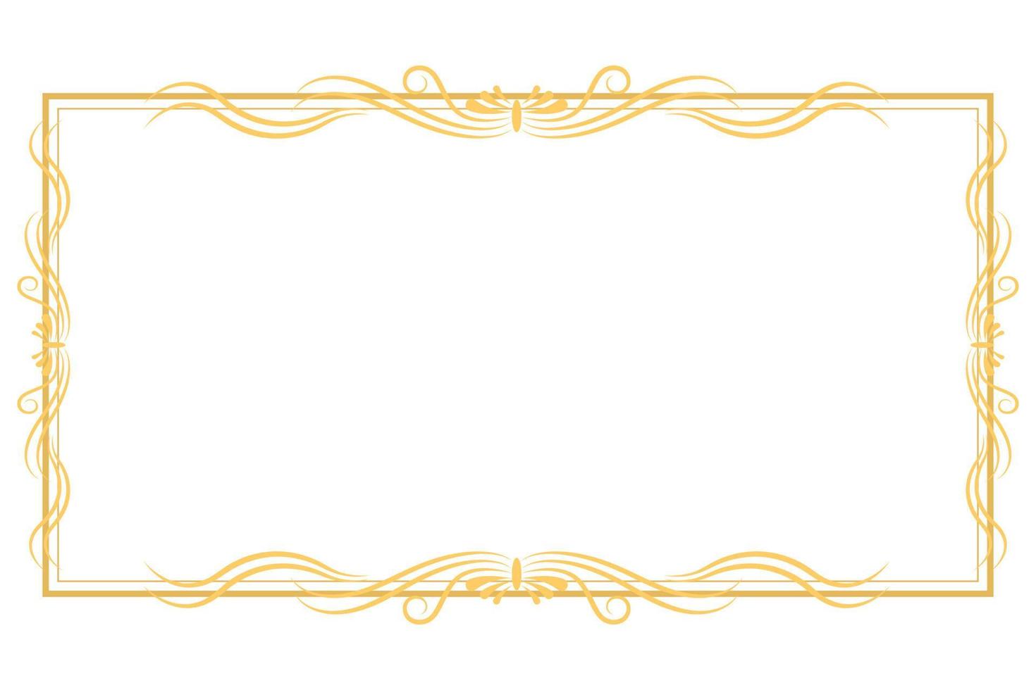 Vintage ornamental frame border isolated white background vector