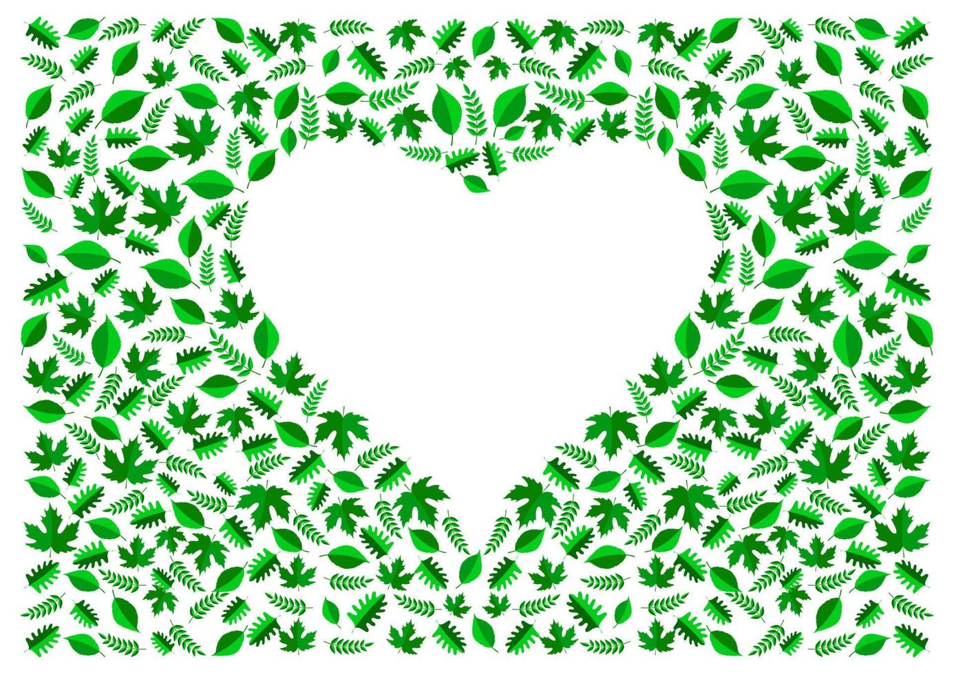 frame green leaves shape heart isolated white background 6719504 Vector