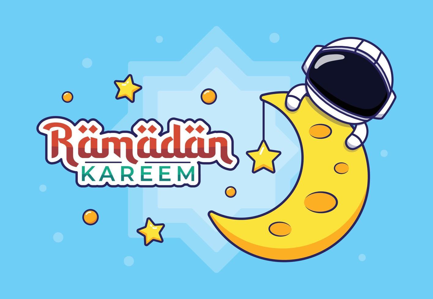 Ramadan kareem greeting card template vector