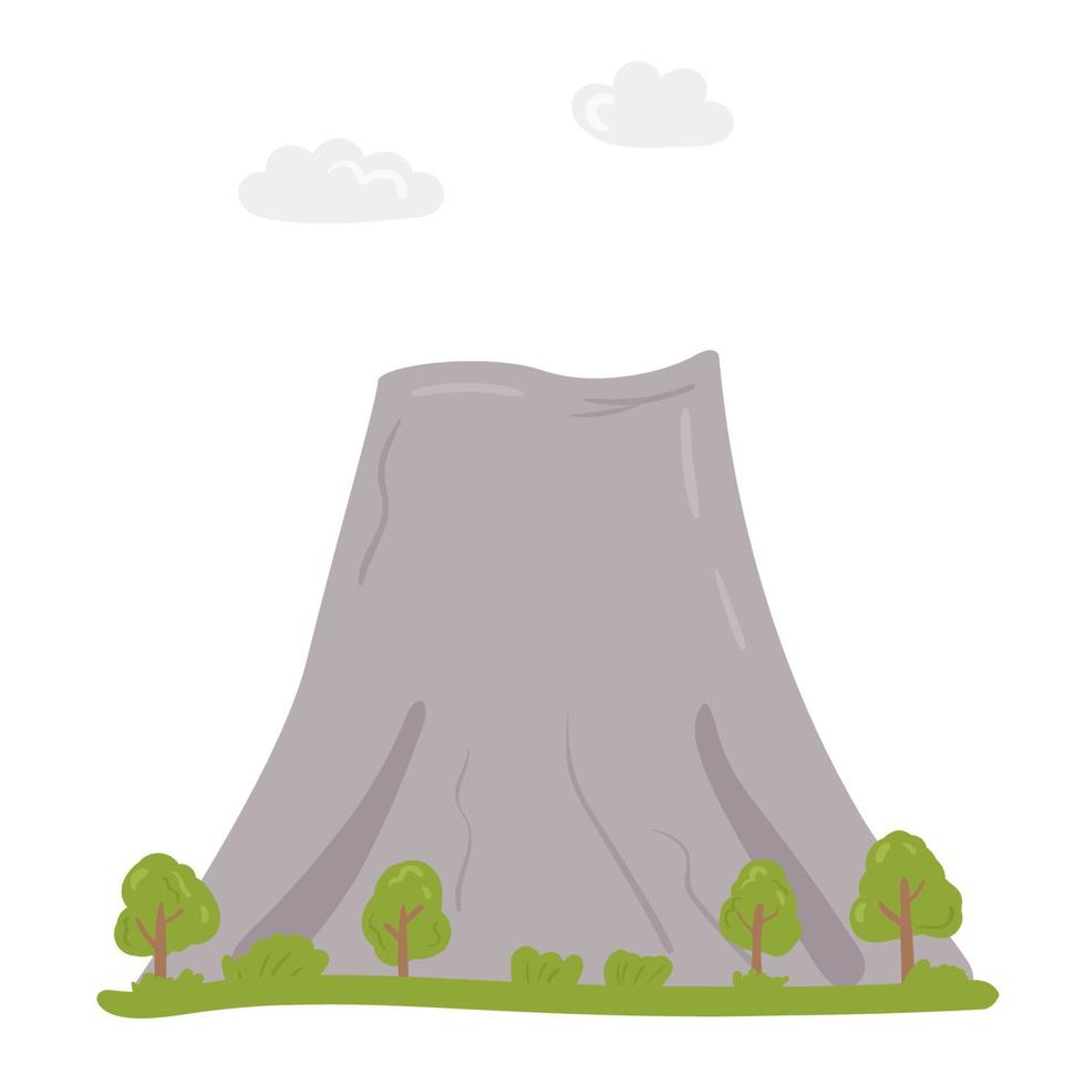 Sleeping volcano in cartoon style vector