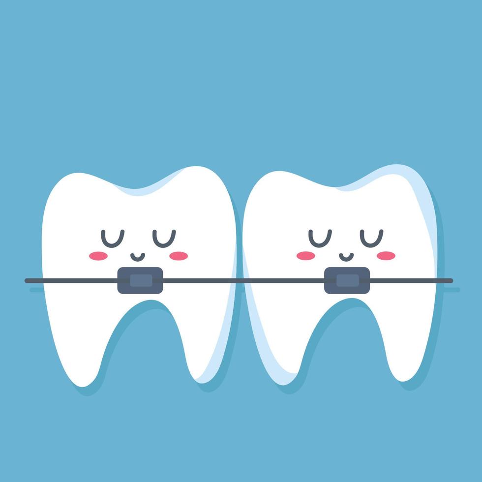 Tooth with braces vector