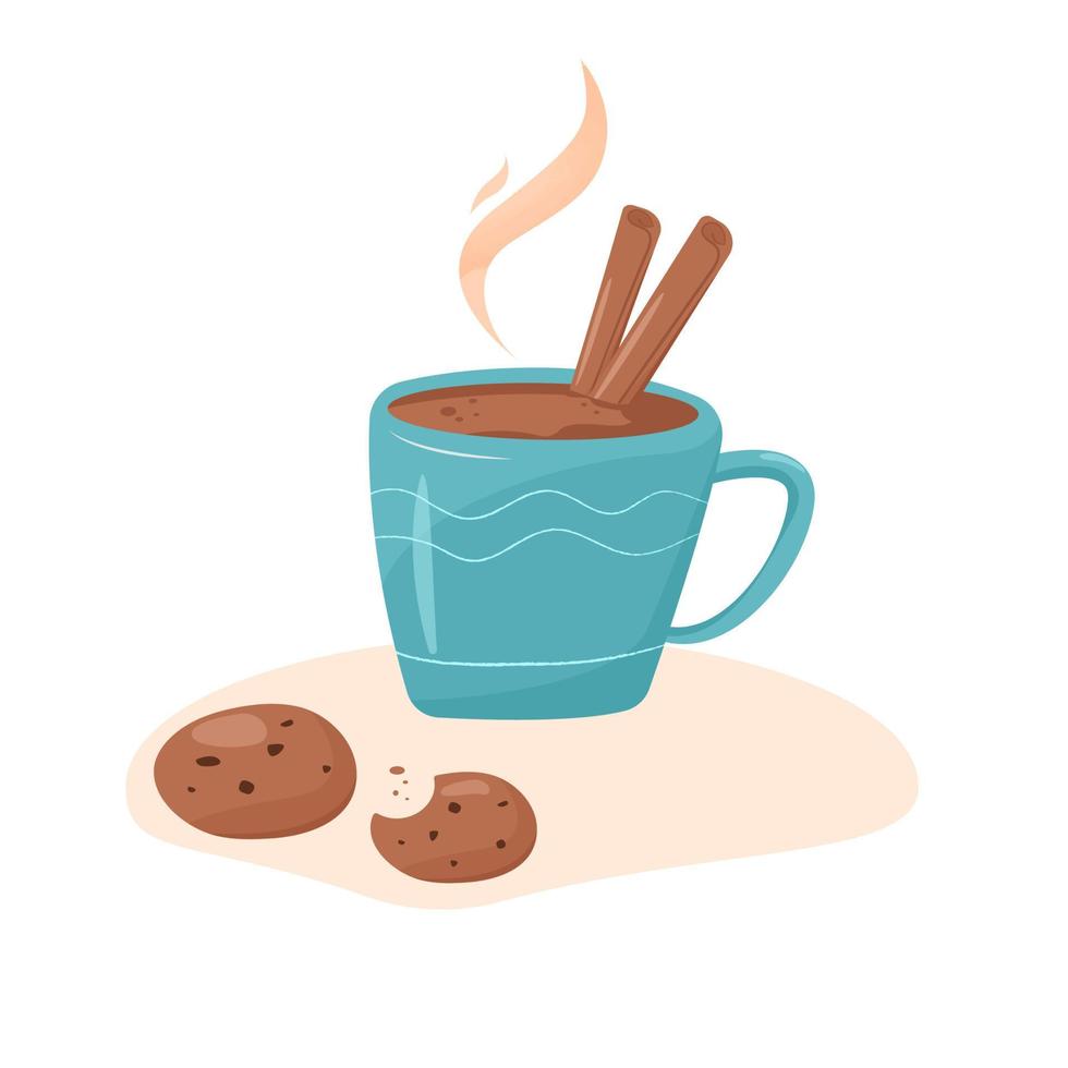 Cup with cinnamon vector