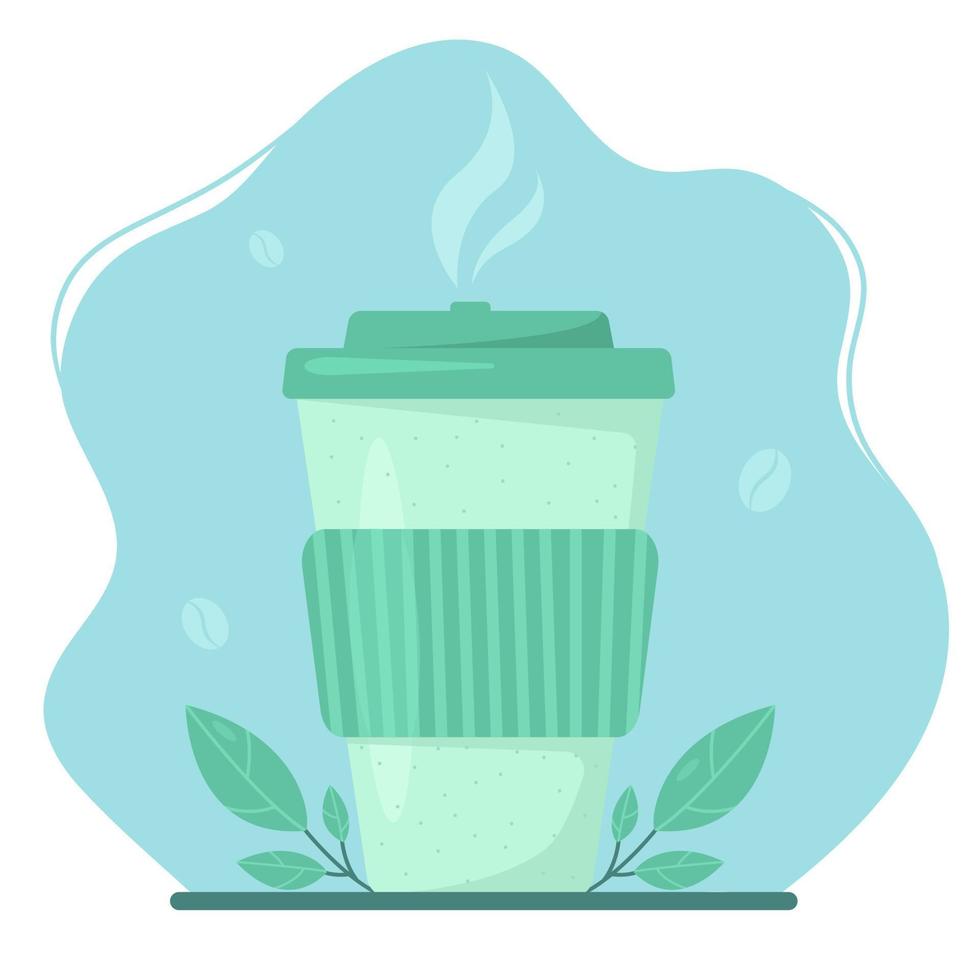 Eco friendly reusable cup vector