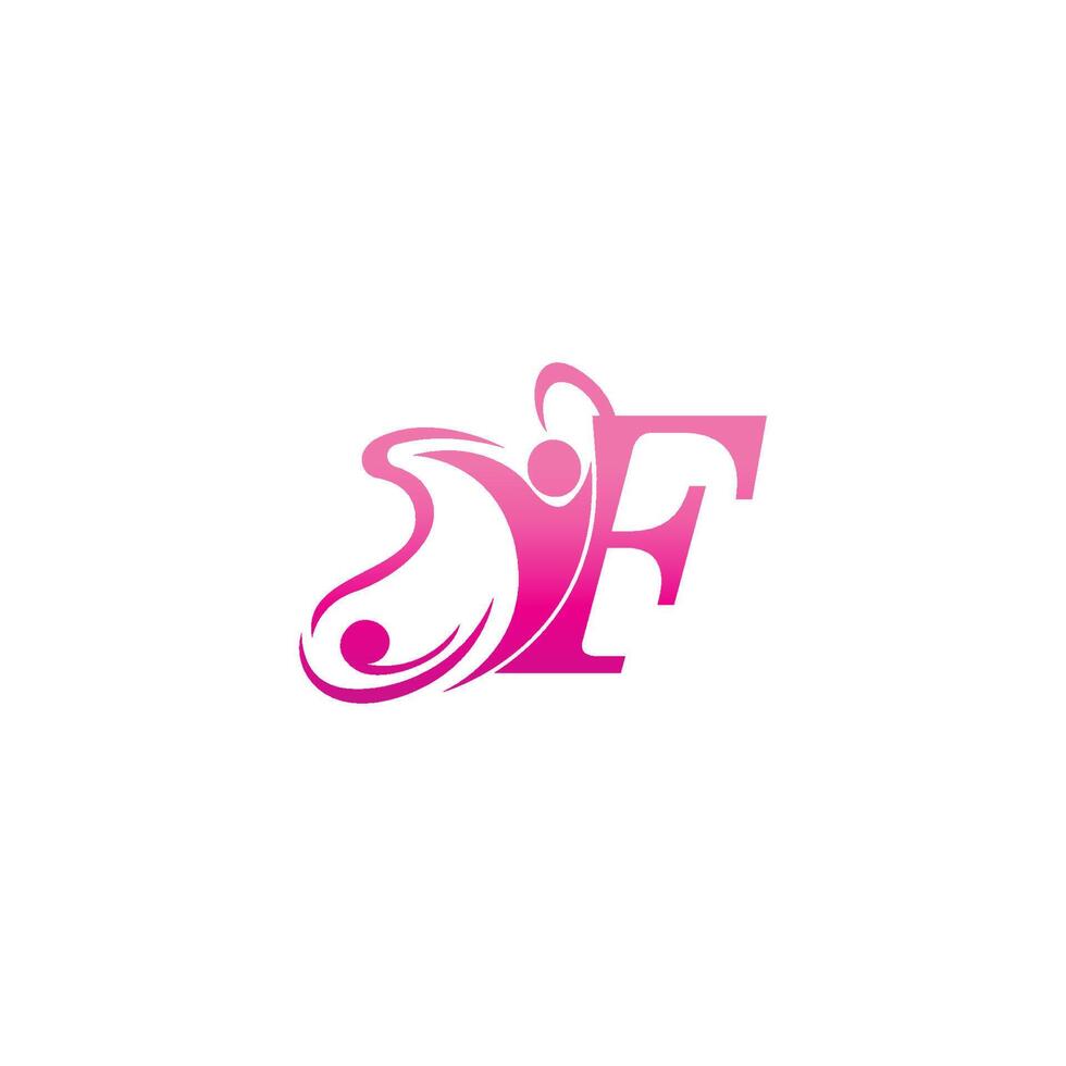 Letter F butterfly and success human icon logo design illustration vector