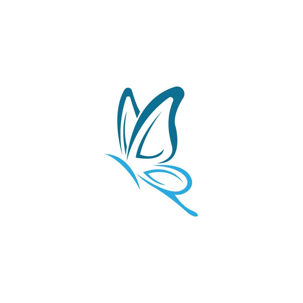 Ilustración de plantilla de concepto de diseño de logotipo de icono de mariposa vector