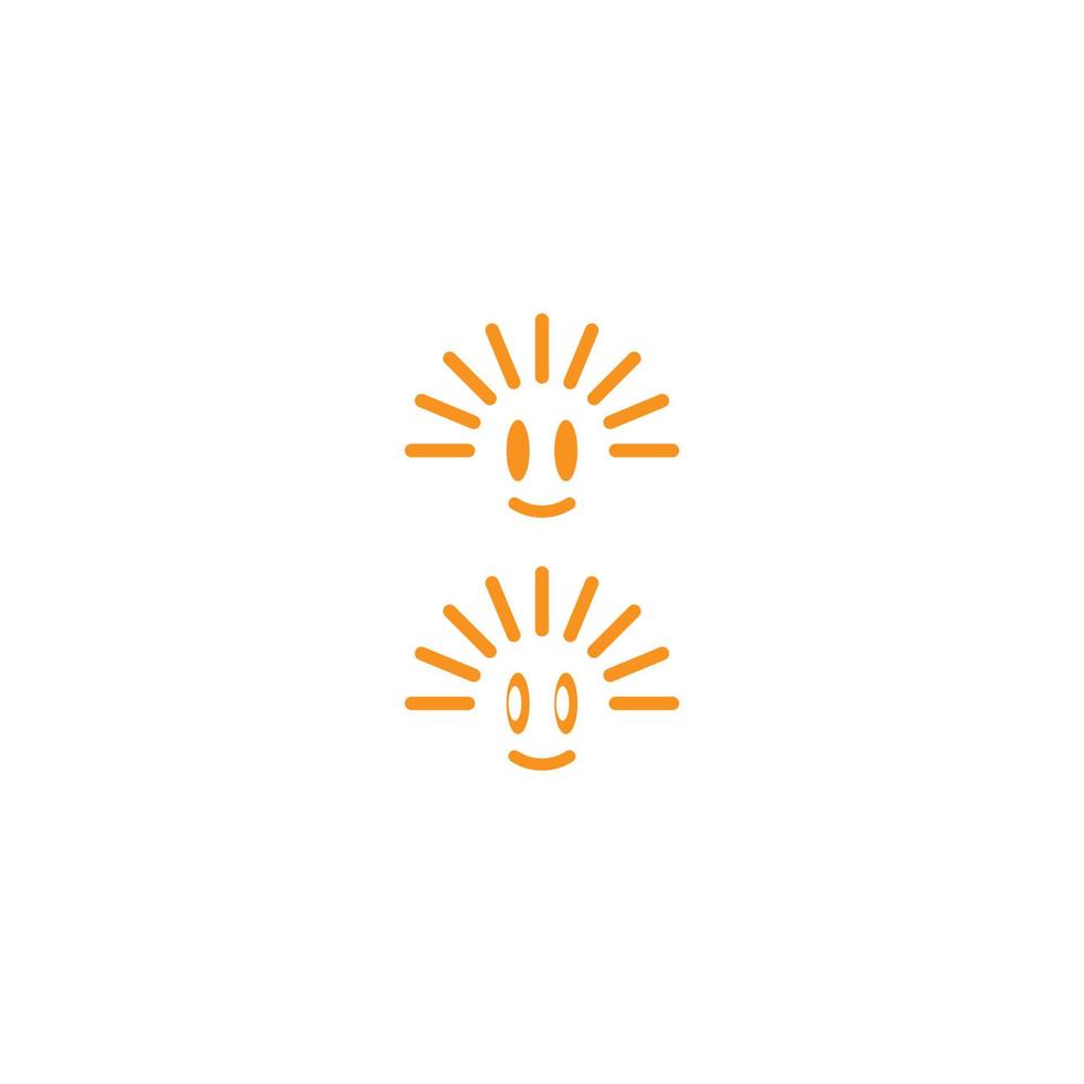 plantilla de vector de diseño plano de icono de logotipo de sol