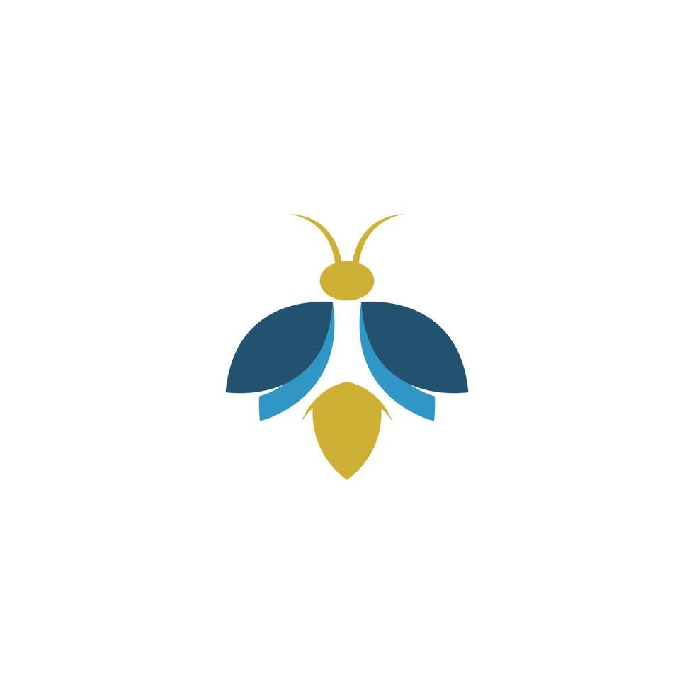 plantilla de vector de diseño simple de logotipo de icono de luciérnagas