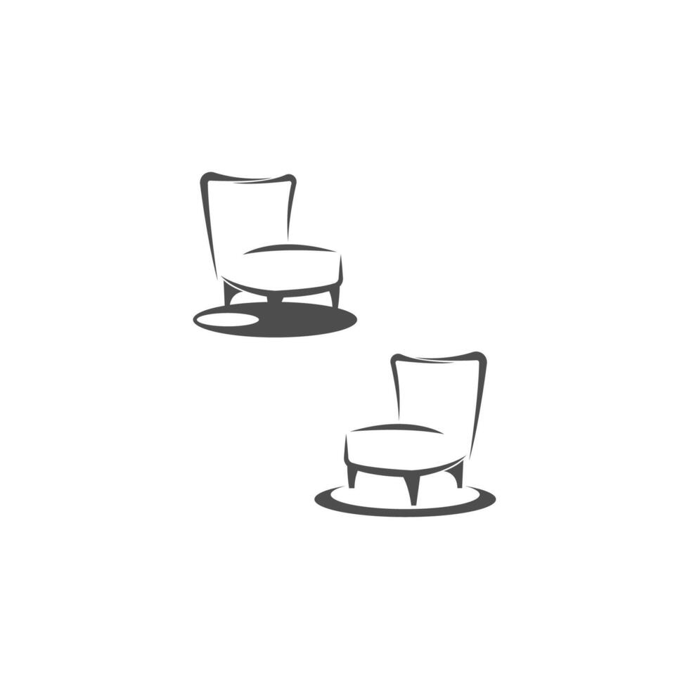 muebles logo icono vector diseño plano