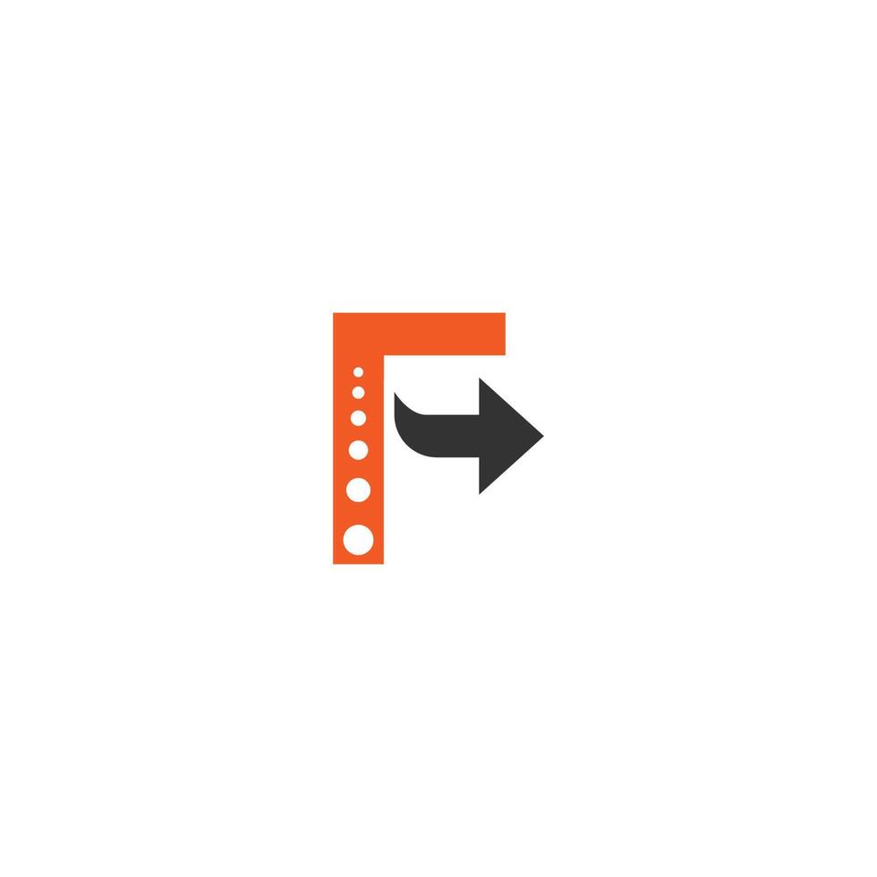 Letter F logo with arrow icon design vector