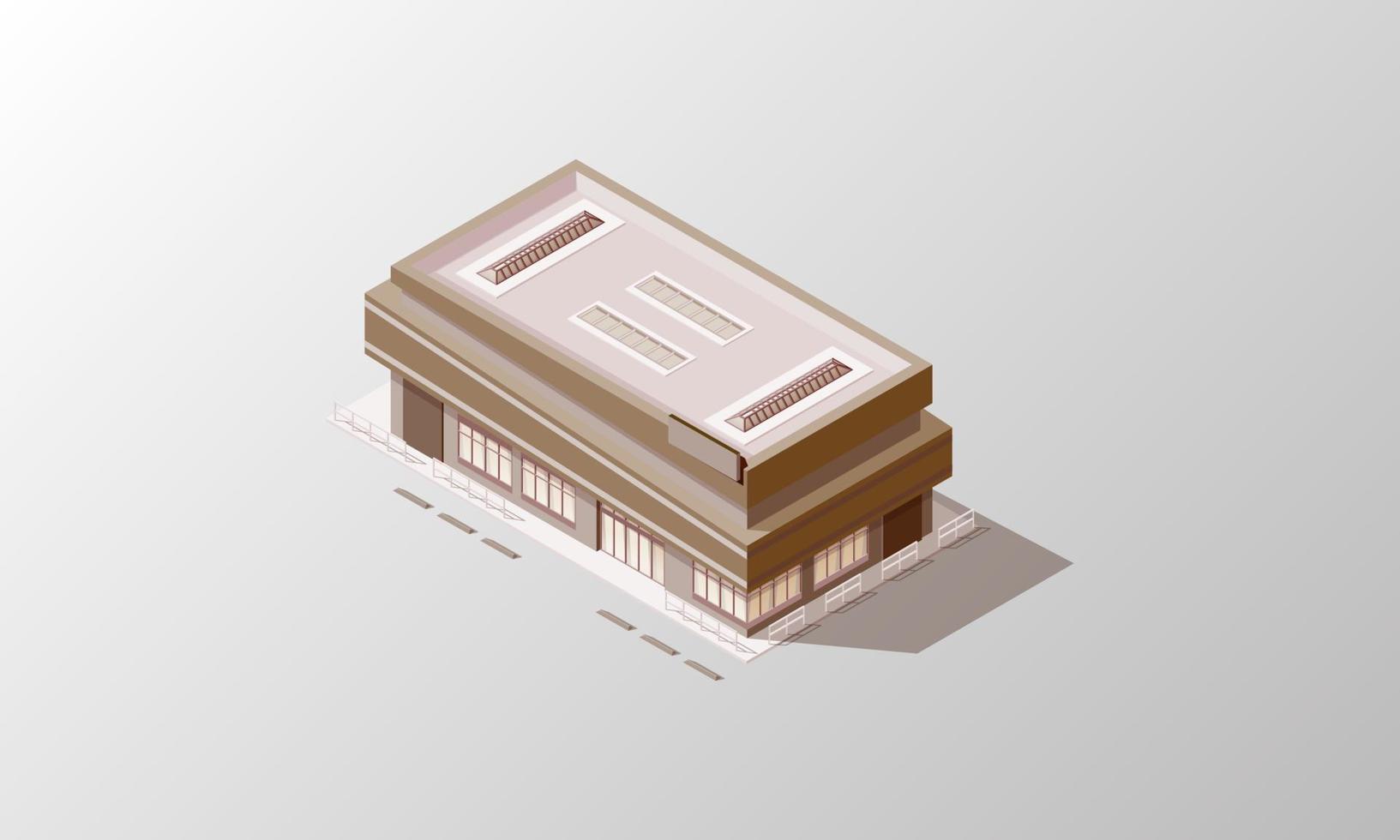 Store buildings isometric icons vector