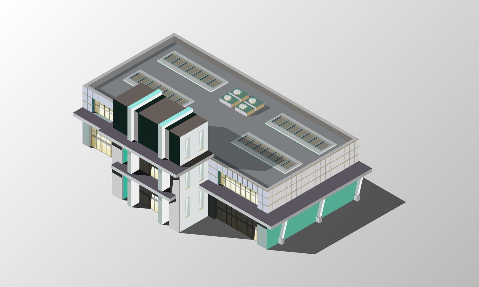 almacenar edificios iconos isométricos vector