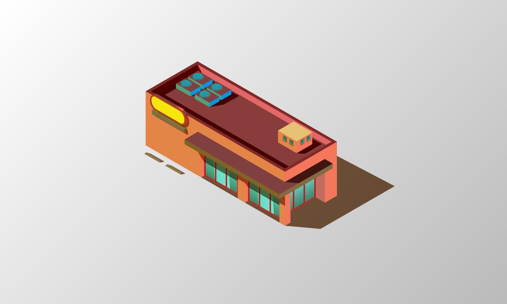 Store buildings isometric icons vector