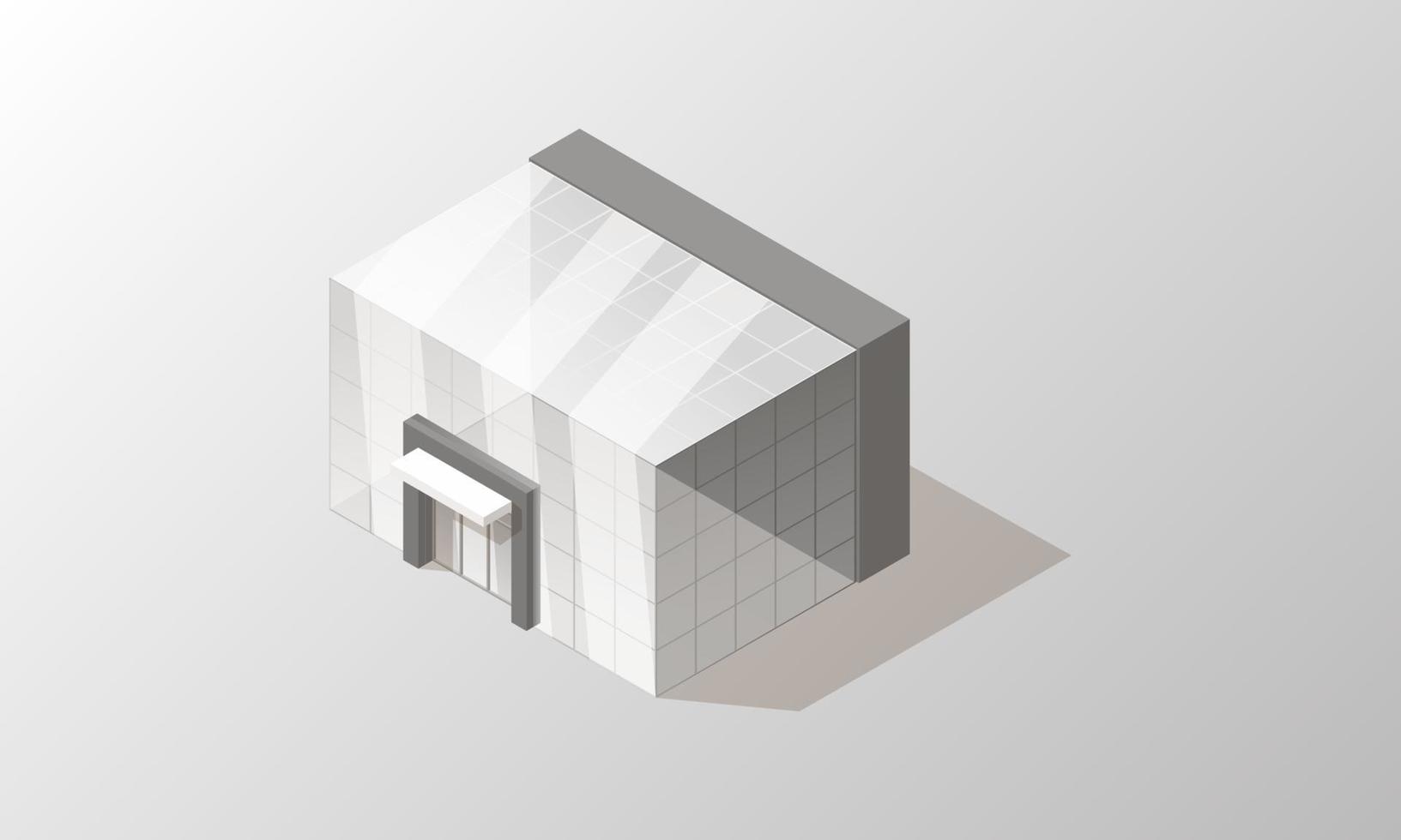 Store buildings isometric icons vector