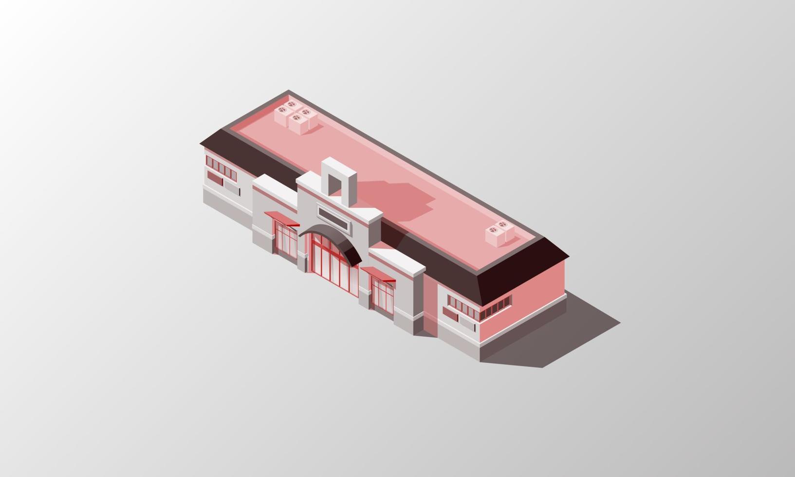 Store buildings isometric icons vector