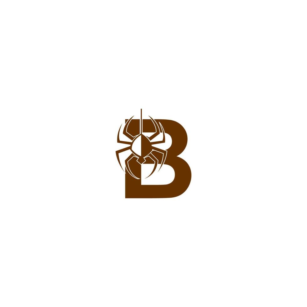 Letter B with spider icon logo design template vector