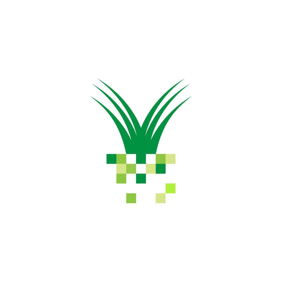 plantilla de vector de diseño de logotipo de icono de hierba natural