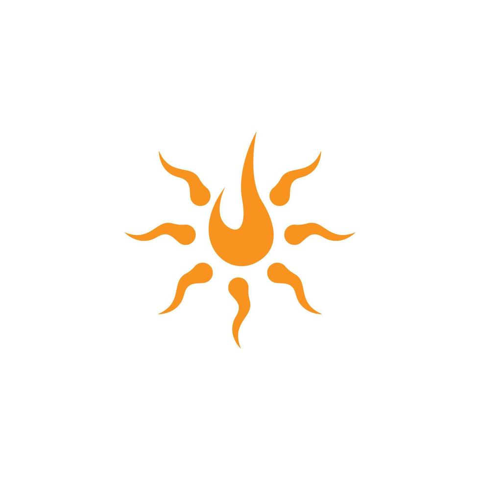 plantilla de vector de diseño plano de icono de logotipo de sol