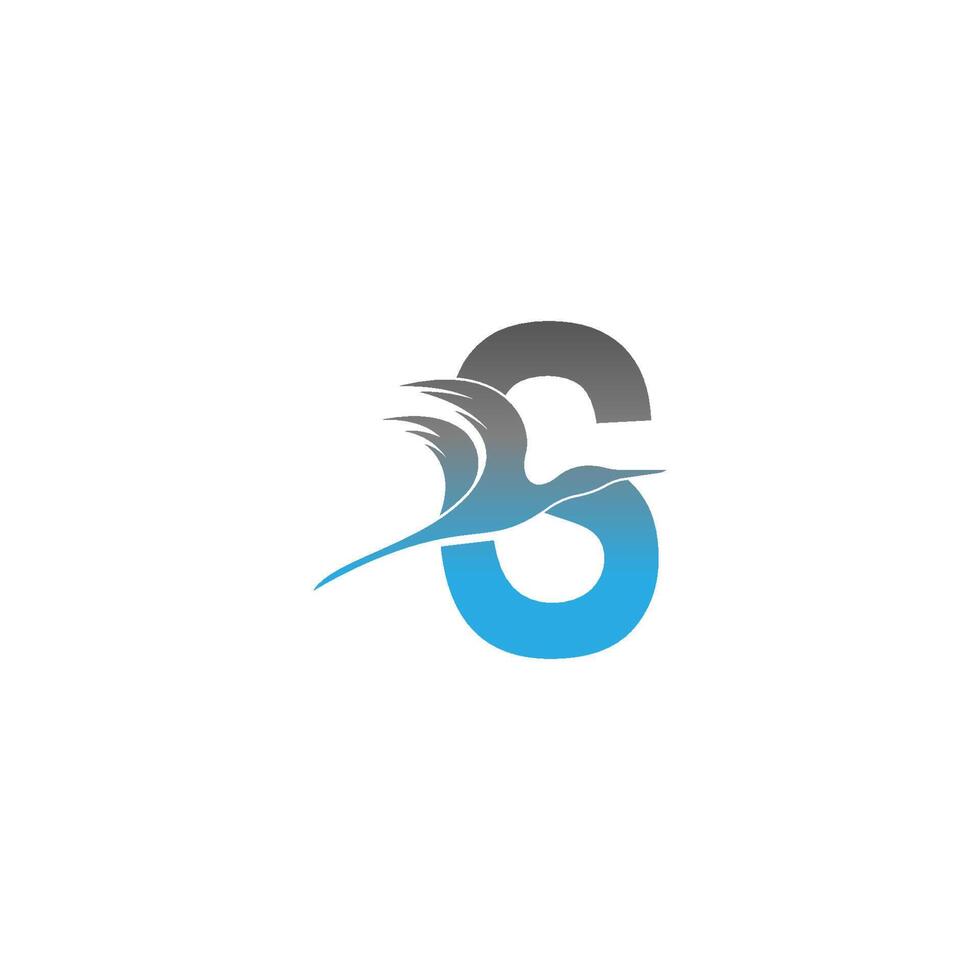 Letter S logo with pelican bird icon design vector