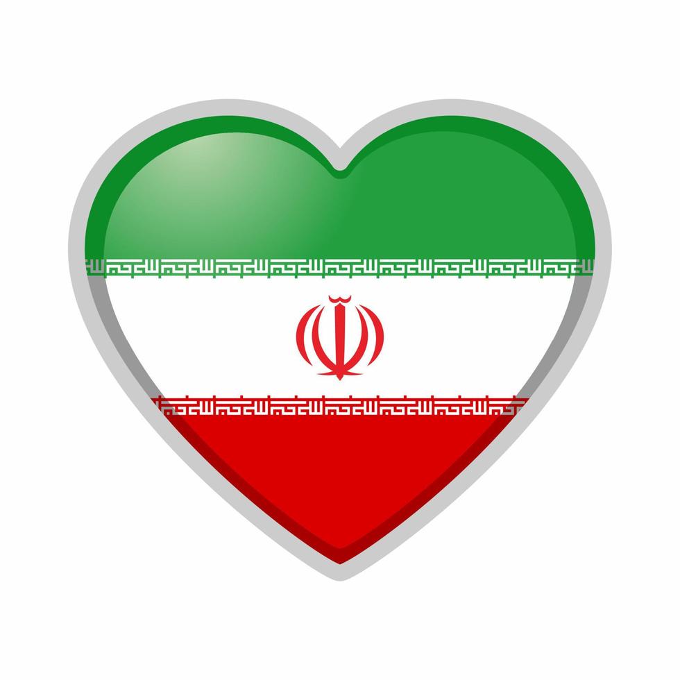 etiqueta engomada de la bandera del corazón de irán vector