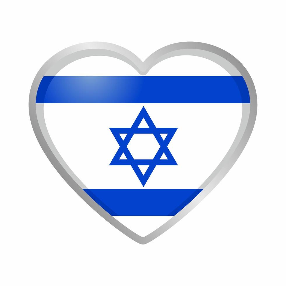 etiqueta engomada de la bandera del corazón de israel vector