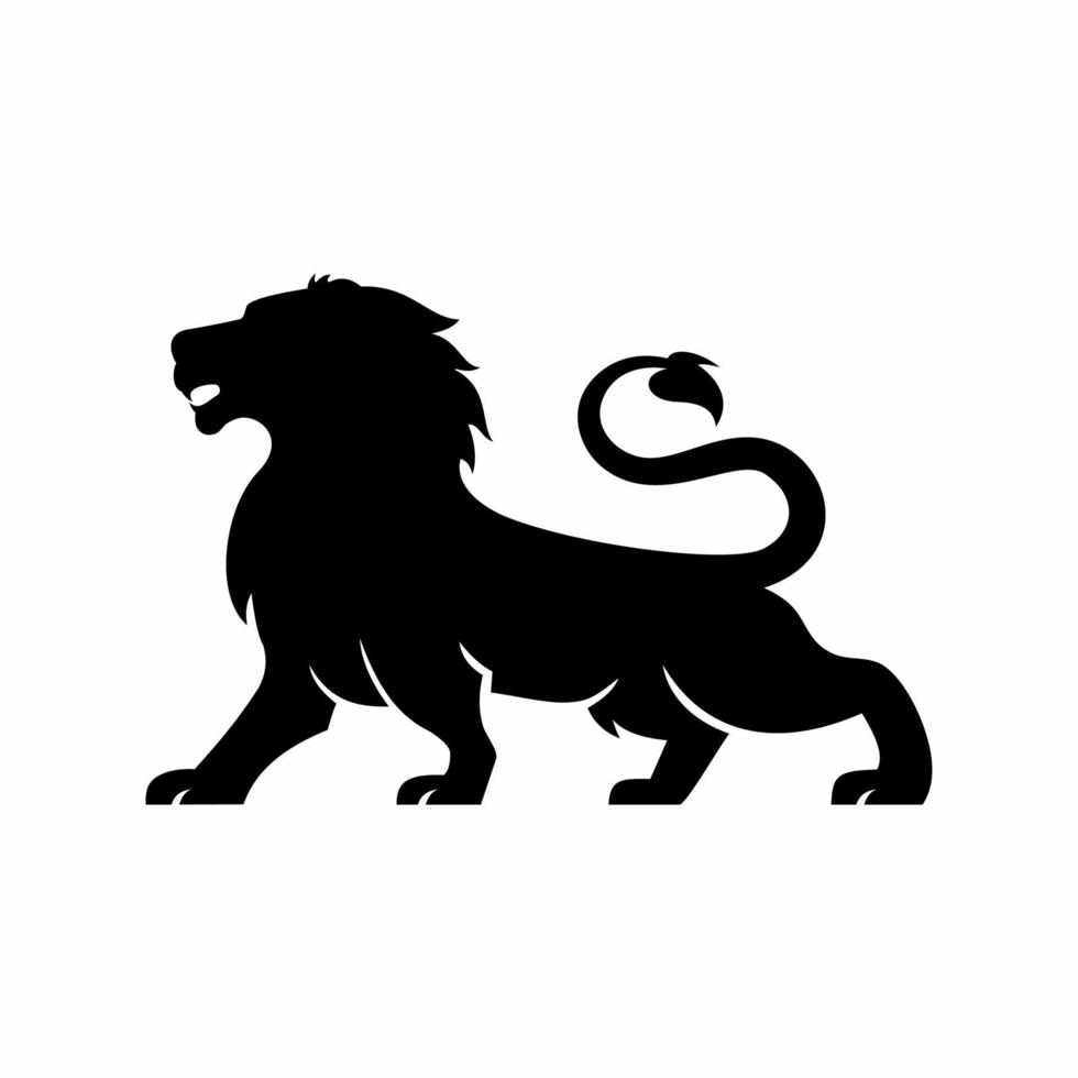lion silhouette symbol logo vector