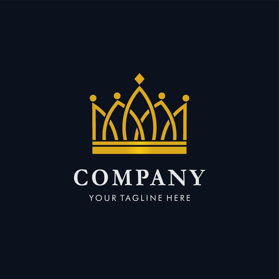 gold crown logo vector