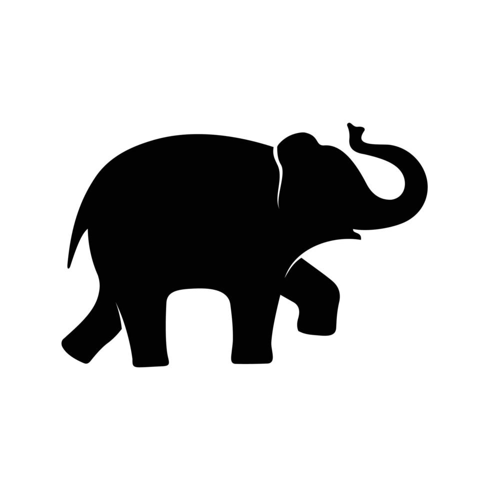 elephant silhouette icon vector