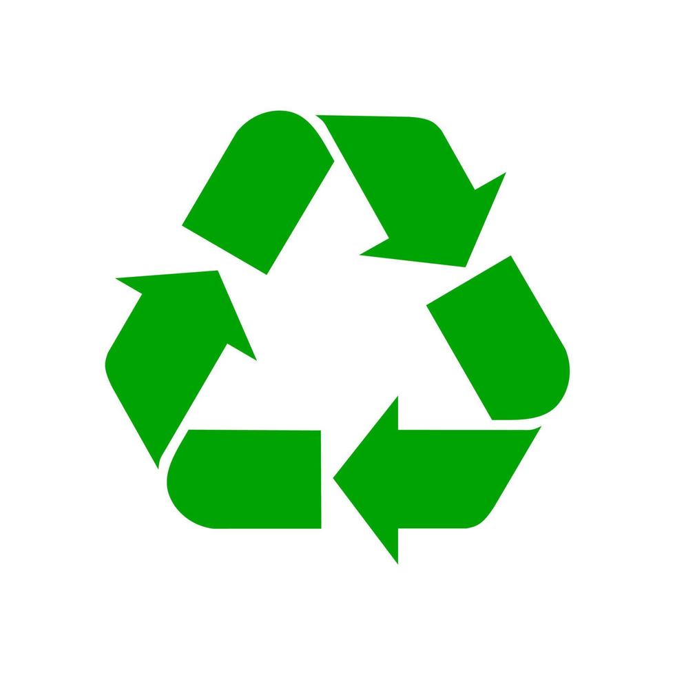 icono de vector de símbolo de reciclaje verde