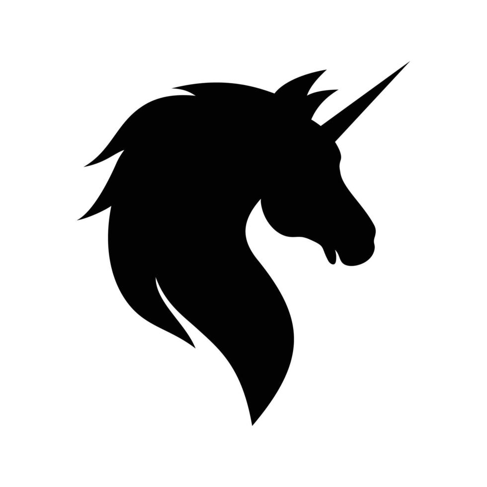 unicorn head logo icon vector