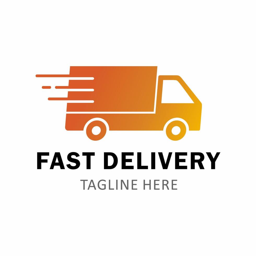 logotipo de vector de camión de entrega rápida