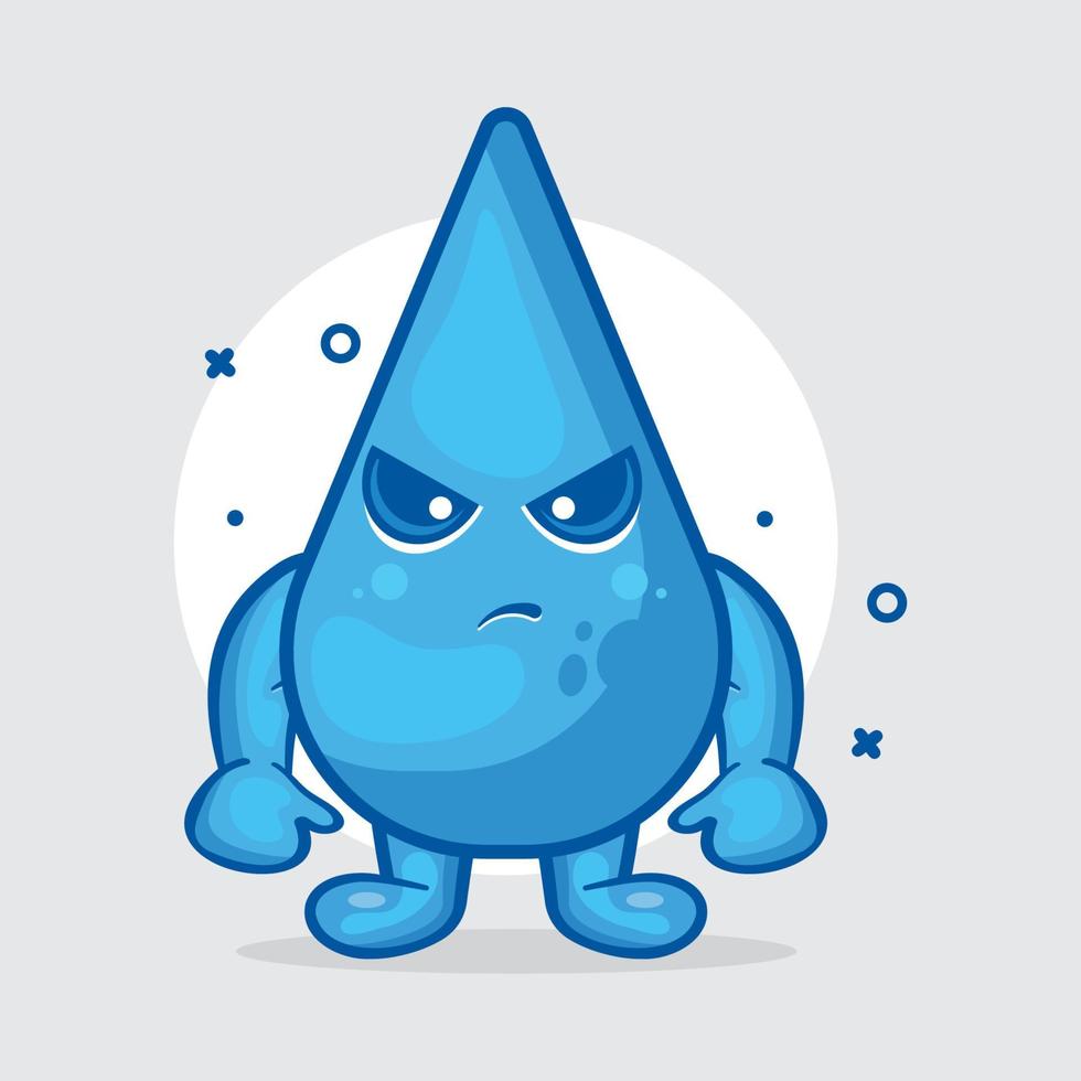 mad water drop character mascot isolated cartoon in flat style design.icon symbol logo sticker character. vector