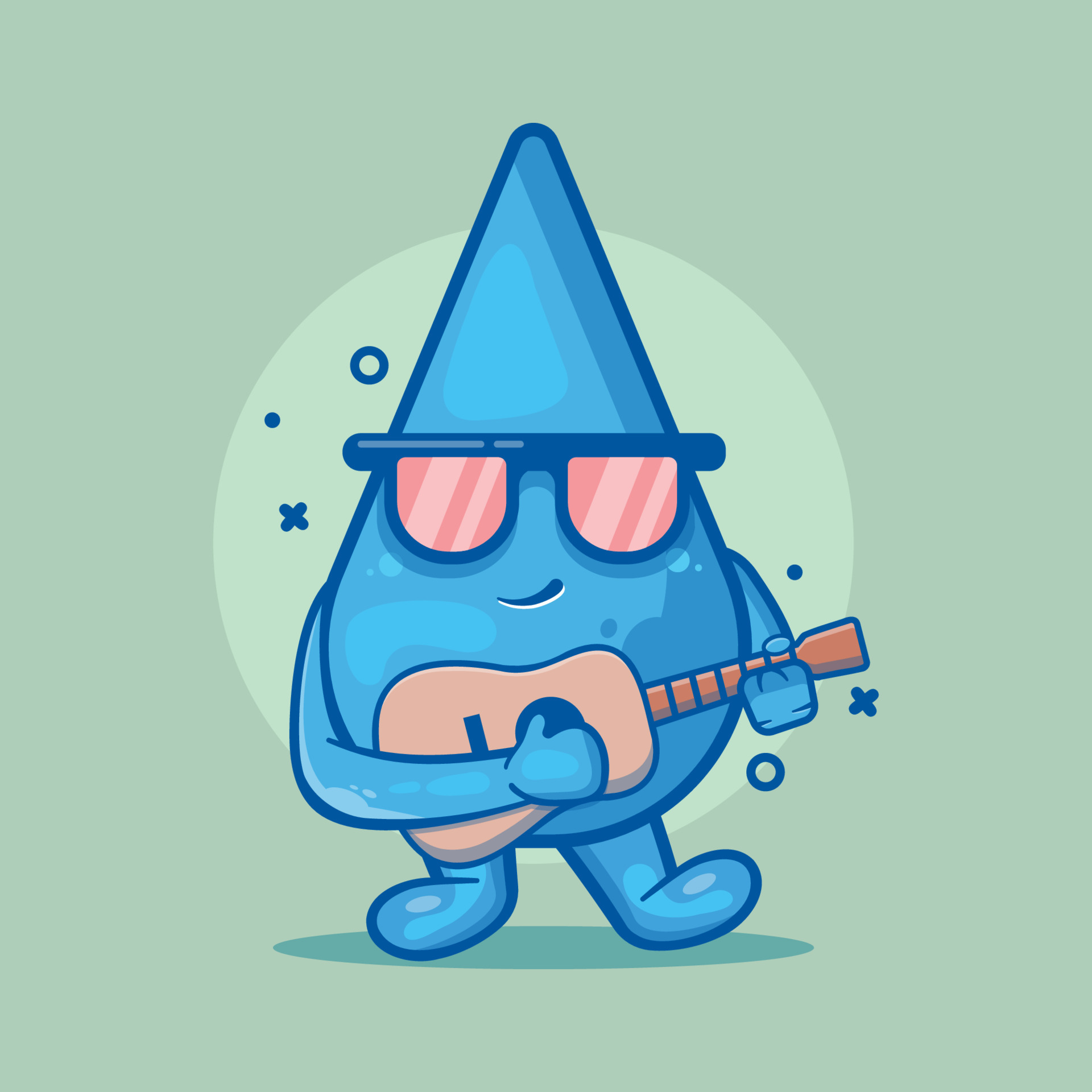 cool water drop character mascot playing guitar isolated cartoon in flat  style  resource for icon,symbol, logo, sticker. 6720741 Vector  Art at Vecteezy