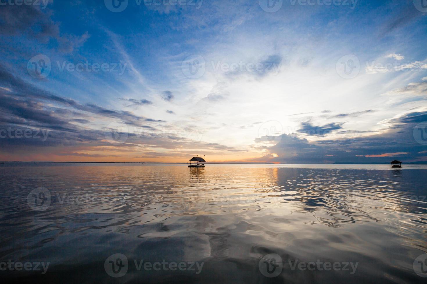 Pontoon floating in the water photo