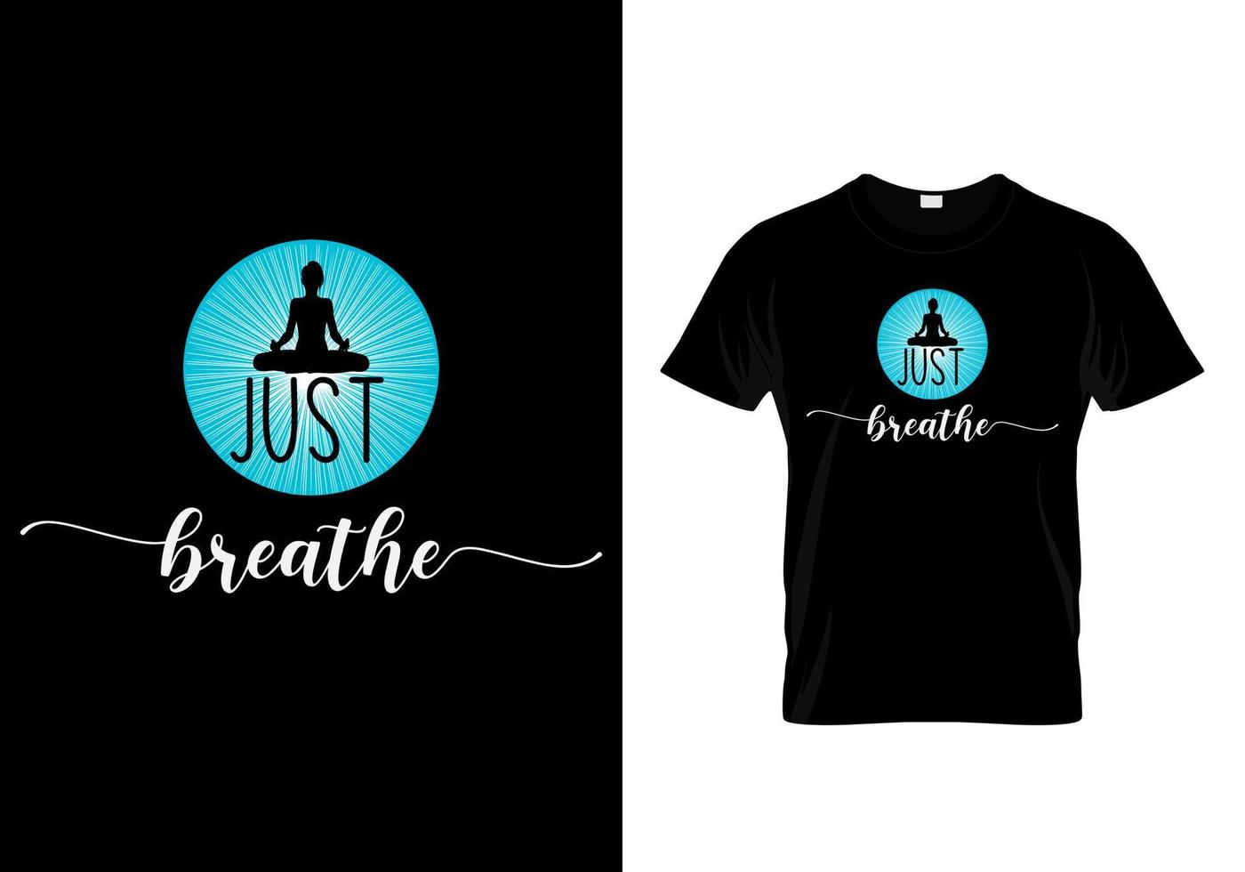 solo respira el diseño de la camiseta de yoga vector