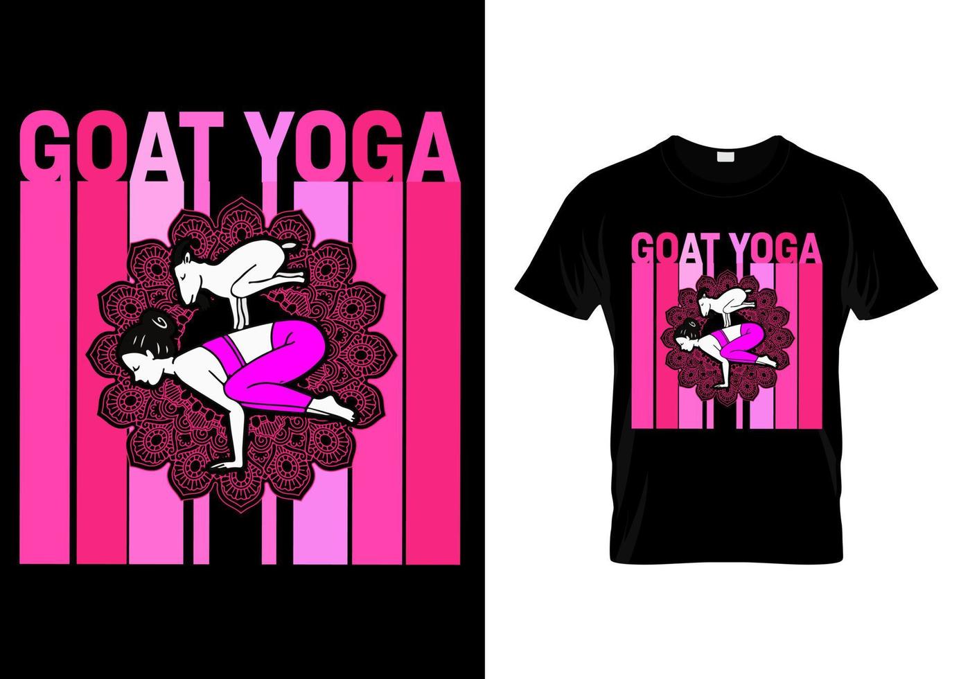 diseño de impresión de ilustración de vector de yoga de cabra para t shirt.eps