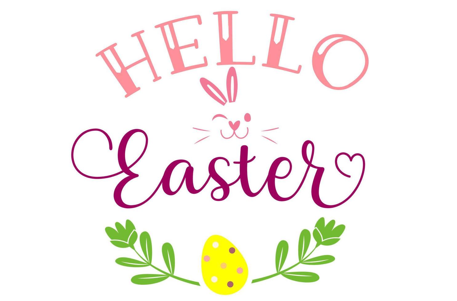 Hello easter typography design vector