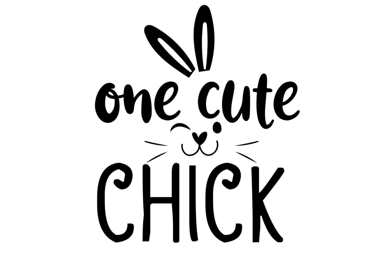 One cute chick typography design. vector